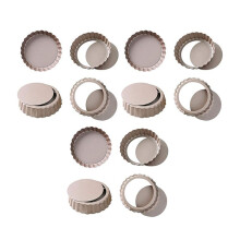 3X Tart Pan, 4 Inch Quiche Pan Removable Bottom Non-Stick Tin, for Oven Baking Carbon Steel Gold Pie Pan.(4 Packs)