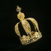 (Gold) Crystal Cake Topper - Elegant Crown for Party Decor