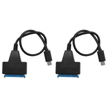 2X USB 3.1 Type C (USB C / for 3 Compatible) to III 2.5in Hard Drive Adapter