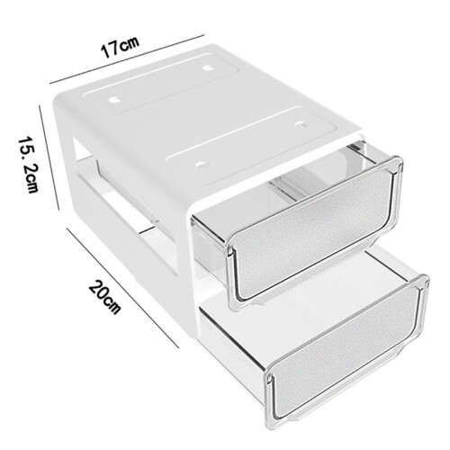 Eco-Friendly Hidden Desk Drawer Organizer Self-Adhesive Plastic Storage Box for Sundries Black 1