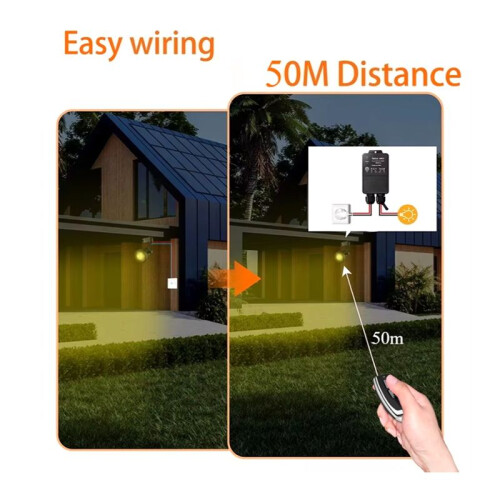 433MHz Wireless Remote Control  Waterproof Wireless Receiver DC8V-80V 30A Transmitter for Pump Fan Light 2