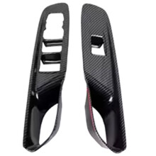 2Pcs for Corvette C8 2020-2022 LHD Car Front Door Window Lift Cover Trim Inner Armrest Panel Sticker A