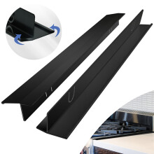 Stove Covers Stainless Steel 2 Packs, 13.8-27.6 Inch Adjustable Heat Resistant Not Filler Black