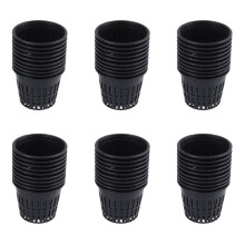 60Pcs 3 Inch Heavy Duty Mesh Pot Net Cup Basket Hydroponic Aeroponic Planting Grow Clone Black