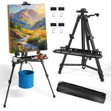 Aluminium Art Easel Stand 50 -155cm Adjustable,Folding Display Tripod for Painting Sketching,Portable Artist Easel with Carry Bag for Indoors Outdoors