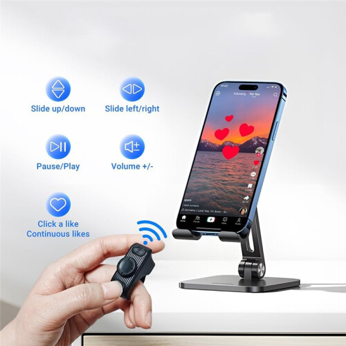 Remote Scrolling Ring for Tiktok,Page Turner, Camera Shutter Remote for Android for IOS Tablet 2