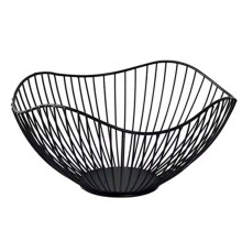 Iron Fruit Basket Fruit Container Bowl Home Drain Display Basket Table Bread Snacks Tray Storage Snacks High Black