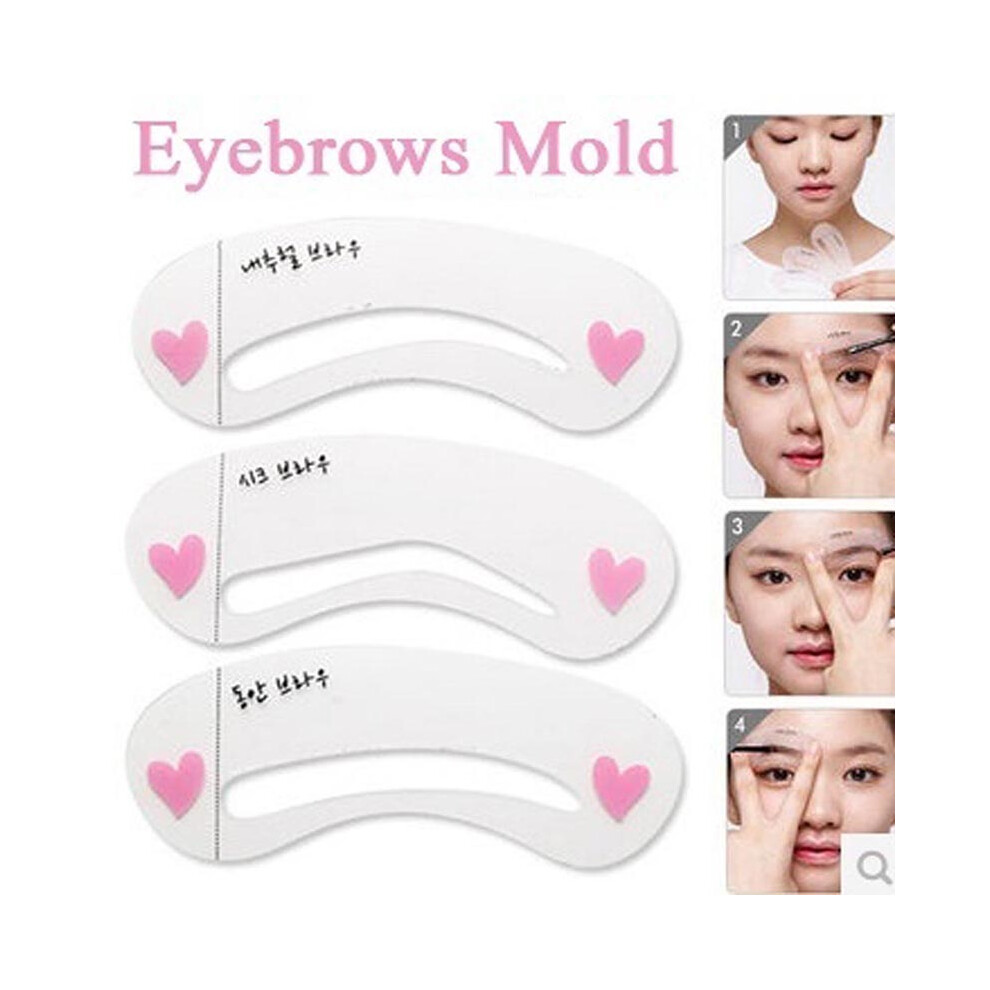 Dcph-Clothing 3Pcs Eyebrow Stencil Kit For Women