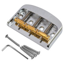 Electric Guitar Bridge with Brass Saddle Adjustable Binding Fixed Bridge 83x53mm String Space 10.8mm