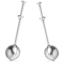 2 PCS Kitchen Tools Stainless Steel Tea Strainer Flour Duster for Baking Full and Half-Scoop Design Dishwasher Safe