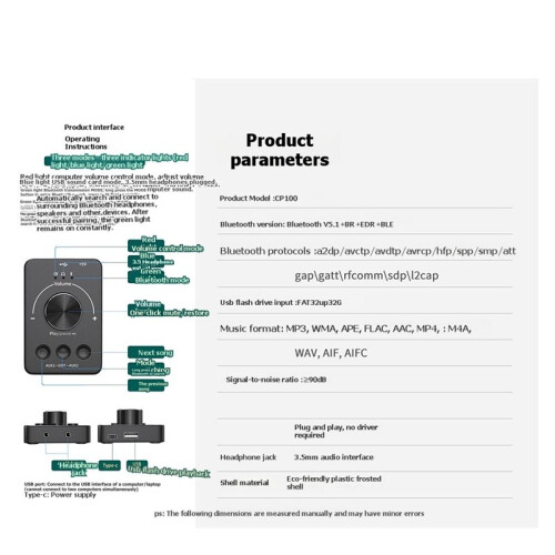 USB Volume Control Knob Computer Speaker Controller with One-Click Mute 3 Volume Control Modes /Pause and Track Skip 2