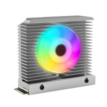 ARGB M.2 2280 SSD Heatsink M.2 SSD Heatsink Cooler with 4PIN PWM Fan with Thermal Pad Radiator Heat Sink Silver