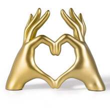 Gold Heart Hands Sculpture,Wall Gold Decor Living Room,Table Statue Accent,Bedroom Accessories Teen Girl Gift Girlfriend