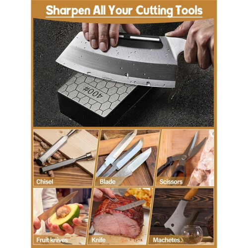 7PCS Diamond Sharpening Stones,Knife Sharpener Stone Grit Diamond Sharpener Plate for Kitchen Outdoor Knife 1