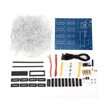 3D8 8x8x8 3MM 3D Led Light DIY Kit 4.5-5.5V 3D Squared DIY Kit Soldering Kit LED PCB Board