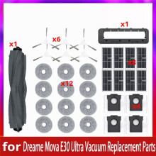 For Mova E30 Ultra Vacuum Replacement Parts Main Tricut Roller Side Brush Hepa Filter Mop Cloth Dust Bag