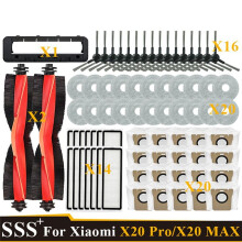 For Robot Vacuum X20 Max/X20 Pro/D109GL/D102GL Accessories Main Roller Side Brush Hepa Filter Dust Collected Bag