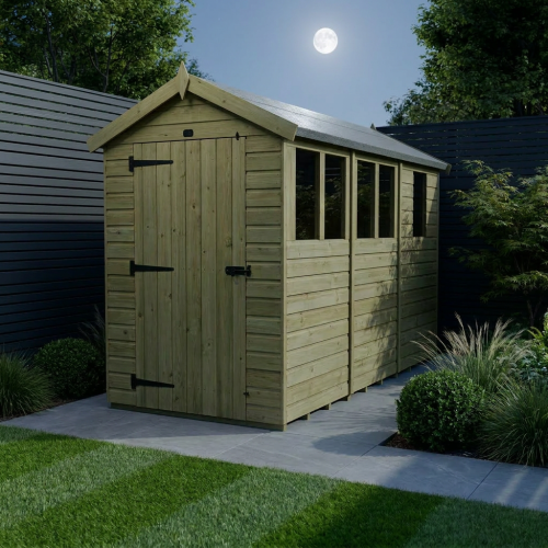4 x 13 Apex Shed Tanalised (Single Door, With Windows) 2