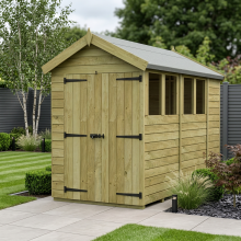 6 x 11 Apex Shed Tanalised (Double Door, With Windows)