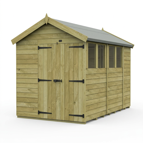 6 x 11 Apex Shed Tanalised (Double Door, With Windows) 1