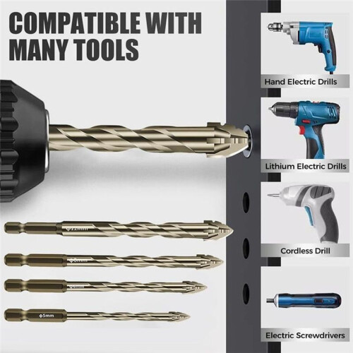 High-Performance Titanium-Coated Drill and Tap Set, High-Strength 4-Flute Serrated Eccentric Drill Bit Kit 1