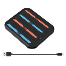 Voor -Oplaadstation voor 2 LED-Indicator 4-Controller Oplaadstation met Oplaadkabel, Zwart