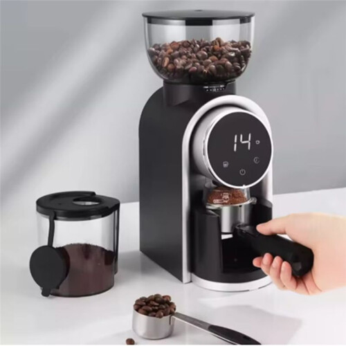 Automatic Electric Coffee Grinder Burr Mill with Visual Bean Storage for Espresso American Coffee UK Plug A 2