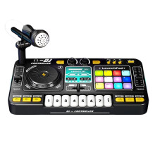 Kid DJ Mixer with Microphone Electronic Piano Keyboard DJ Turntable Controller Musical Instrument Kid Gift Toy
