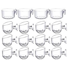 16PCS Aquatic Plant Cups Kit Transparent Acrylic Aquatic Plant Pots Kit with Suction, Aquarium Decoration 2 Shapes