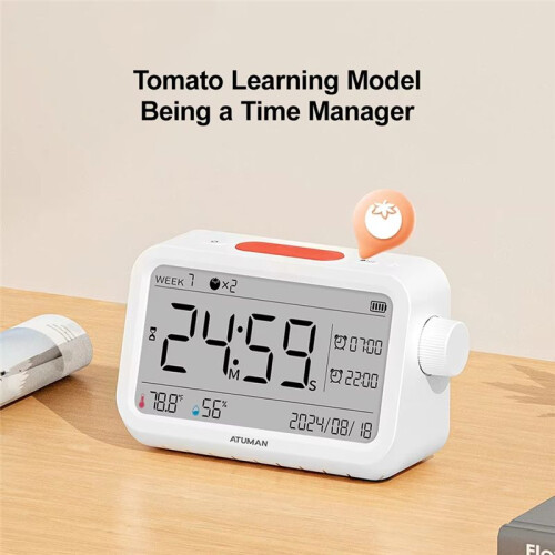 ATuMan MT2 Thermohygrometer Alarm Clock Multi-Function Temperature and Humidity Meter Sensor Weather Station Clock Night Light 1