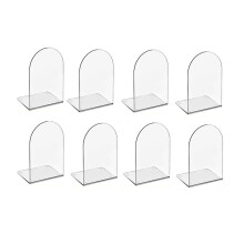 Acrylic Book Ends for Book Shelves Bookends Non-Skid Book End Clear Bookends for School Library and Desktop Organizer