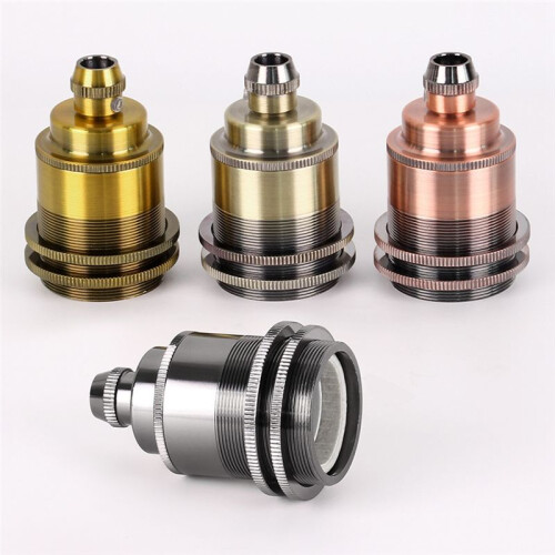 Vintage Copper E27 Screw Bulb Socket Retro Pendant Light Fitting Adapter Lighting Bulb Holder for Home Lighting B 2
