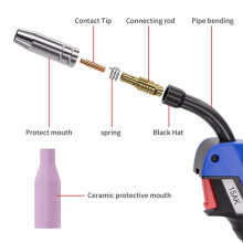 Consumible de Soldadura con Nuevo Recubrimiento Protector de 0,8 mm, Puntas de Contacto, Escoria de Soldadura Antiadherente, Boquilla Europea Sin Aire