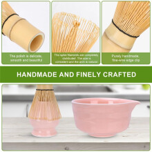 5Pcs Japanese Ceramic Matcha Gift Box Matcha Tea Set with Whisk Spoon and Bowl Sumptuous Grinder Brush Tea Tools