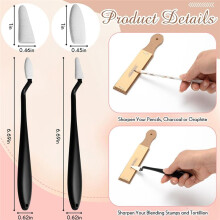 40 Pcs Sketch Drawing Tools Blending Stump Set Accessories with Sandpaper Pencil Sharpener Pencil Extension Tool Erasers