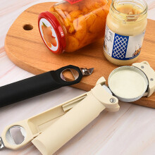 Magnetic Can Opener Telescopic Bottle Opener Multi-Function Cap Opener Anti-Slip Manual Cap Screwer Red