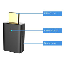 LE Audio LC3 Bluetooth5.4 Audio Transmitter AptX-LL/HD Type-C Wireless Stereo Music Adapter with Auracast for PC TV PS4