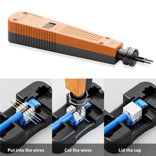 Punch Down Tool with 110 Blade Type for Ethernet Punch Down Block  Jack & Network Wire Cable Repair 2