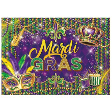 Mardi Gras Masquerade Backdrop for Photography, Carnival Party Decorations, 7x5FT B