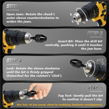 Keyless Shank Drill Chuck Adapter Set,1/4" Hex Shank Quick Change Bit Holder (0.3-8mm)-Fits Impact Drivers & Power Tools