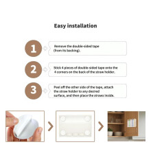 Acrylic Straw Holder for Cabinet, Adhesive Slim Straw Dispenser Inside Cabinet Door, Reusable Wall Tumbler Organizer