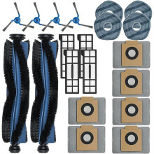 Replacement Accessories for X10 Pro Omni Robot Vacuum Cleaner, Main Roller Brush,Dust Bags Side Brushes Filters Mop