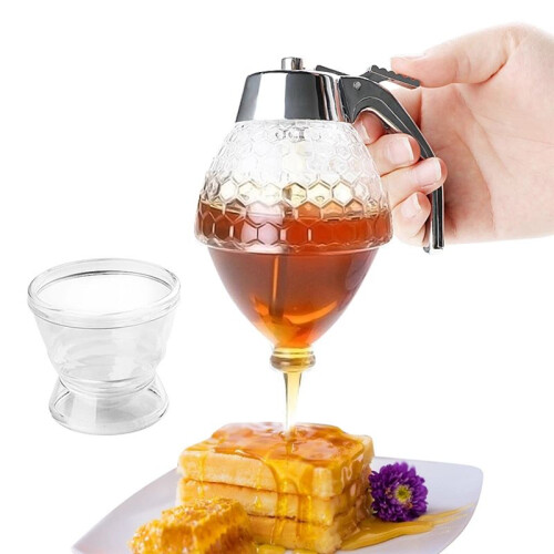 Juice Syrup Cup Squeeze Bottle, Storage Pot Holder Bee Dripper,Kettle Honey Jar Container, Kitchen Accessories 1