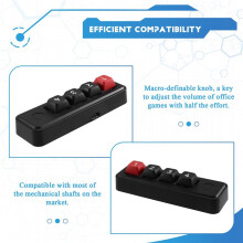 RGB Mechanical Gaming Keyboard -Macro Programmable 4 Keys,Ergonomic Wired Design for PC/Desktop Gamers 816B 4 Keys Black