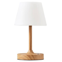 Cordless LED Wood-Grain Small Table Lamp, Waterproof Shower Light, Portable Rechargeable Touch Dimming Night Light