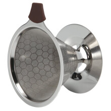 Kaffeefilter zum Übergießen, Wiederverwendbar, Edelstahl, Filterkaffeemaschine, Kegelförmiger Kaffeefilter Aus Netzgewebe für 1-4 Tassen