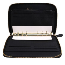 Leather Budget Binder Cash Envelopes System Wallet Budget Planner PU Leather Cover Notebook with Zipper