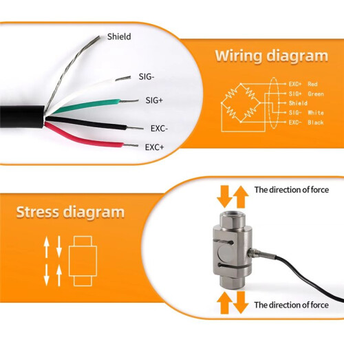 S Type Load Cell Column Sensor HX711 AD Module Weight Sensor Electronic Scale 300KG 1