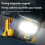 Solar Power LED Flashlights Multifunctional Portable Light Rechargeable Camping Work Light Built in Hardware Tool Box 8