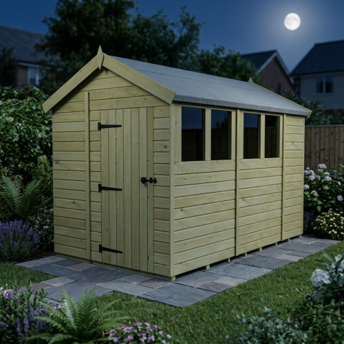 6 x 11 Apex Shed Tanalised (Single Door, With Windows) 2
